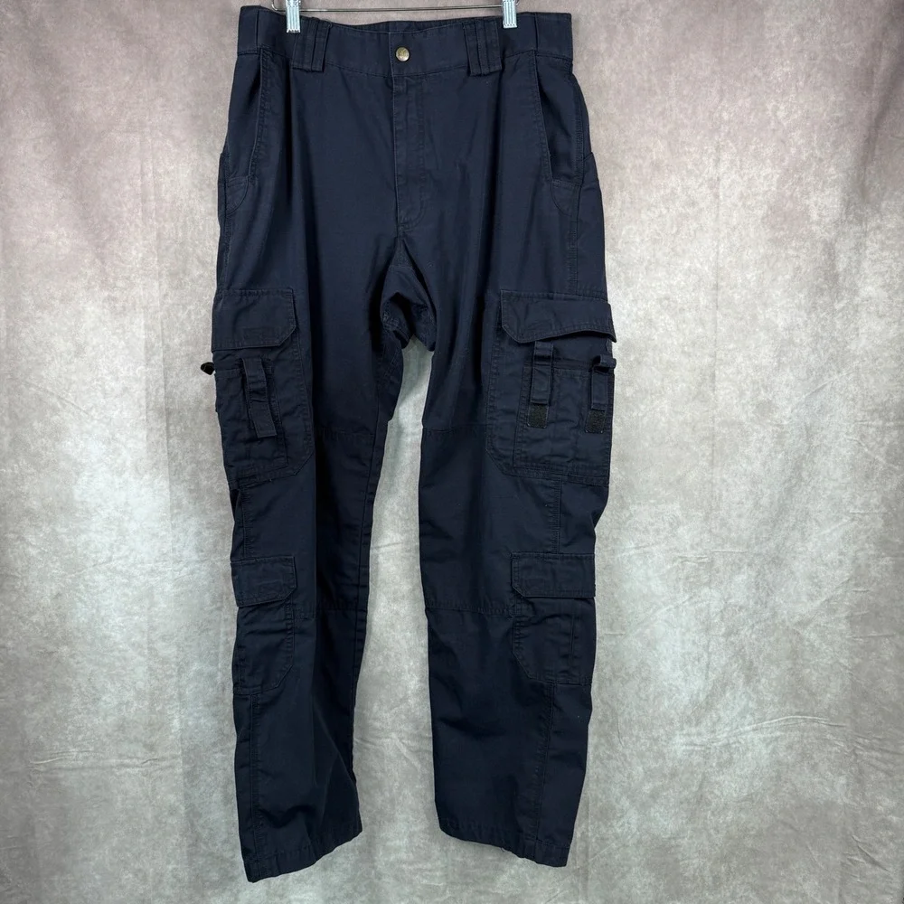 5.11 Tactical Taclite EMS Pants Mens Dark Navy Blue Ripstop Cargo Work 36x34